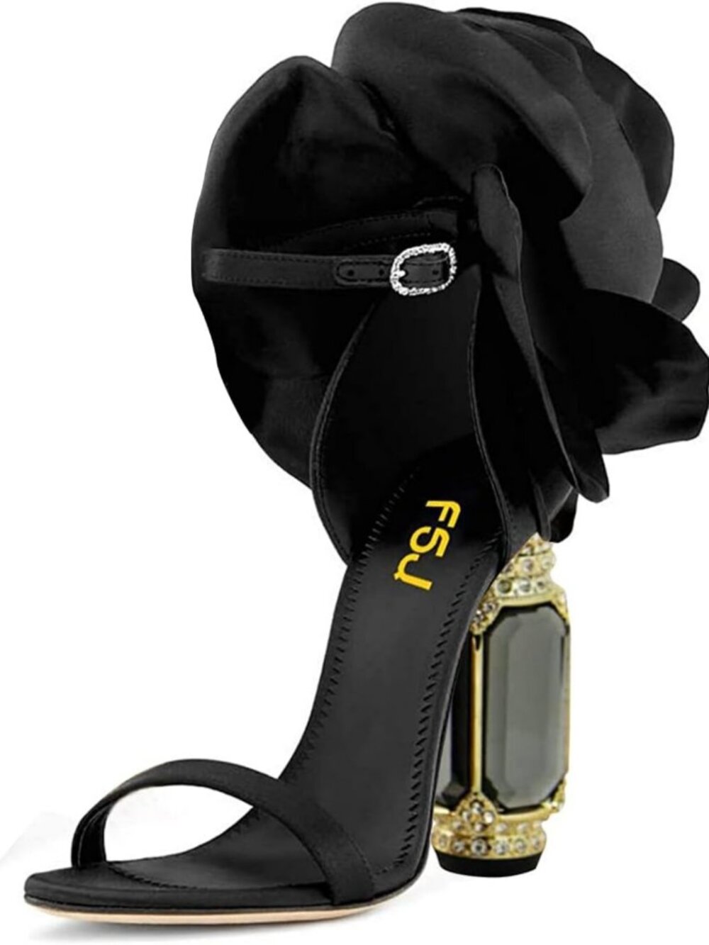 Stylish Open Toe Ankle Strap Chunky Block Heels for Wedding & Party, Sizes 4-15